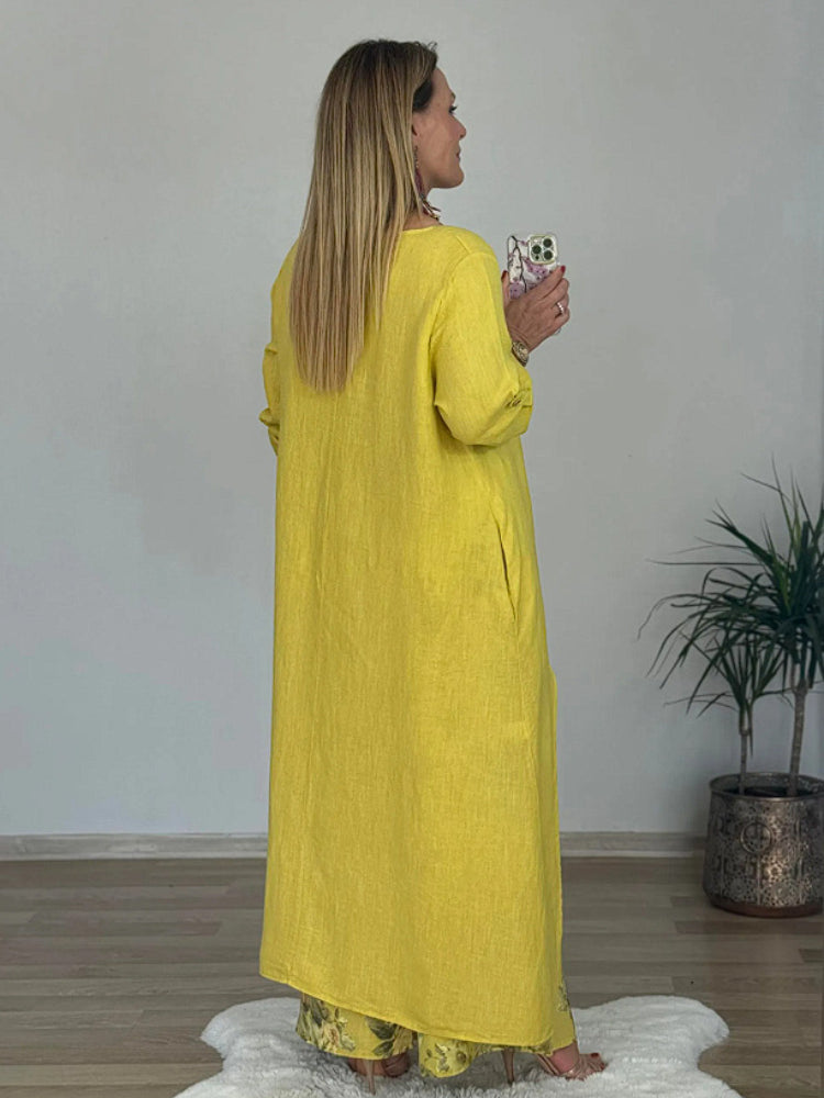 Evangelista™ | Long-sleeved Top And Printed Pants Set