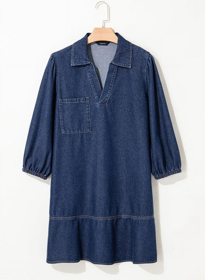 Jeanina® | Casual Babydoll Denim Dress