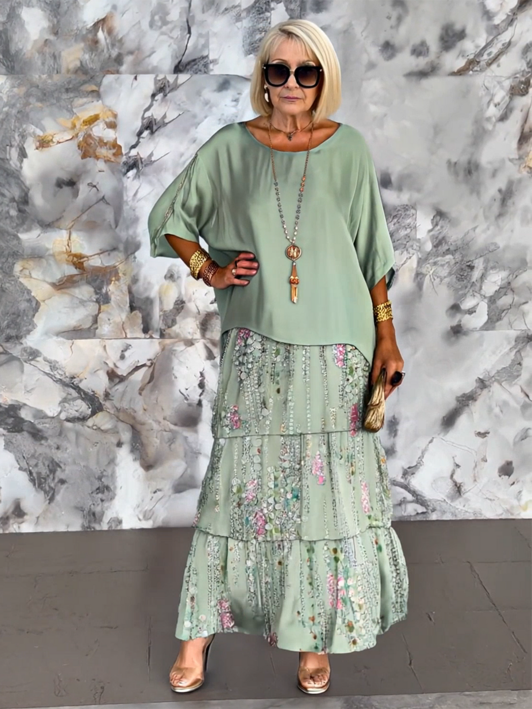 Fiona Gradient Clover Art Print Dress