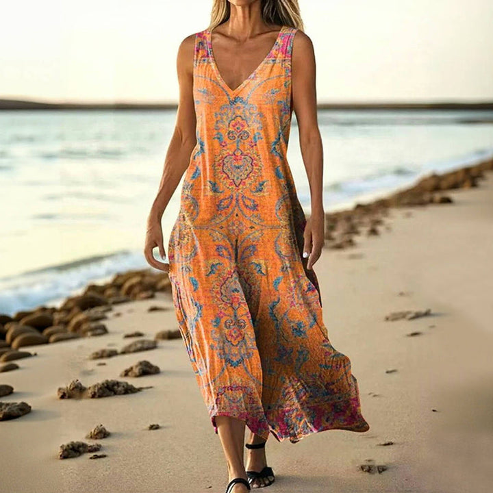 Retro Bohemian Print Dress