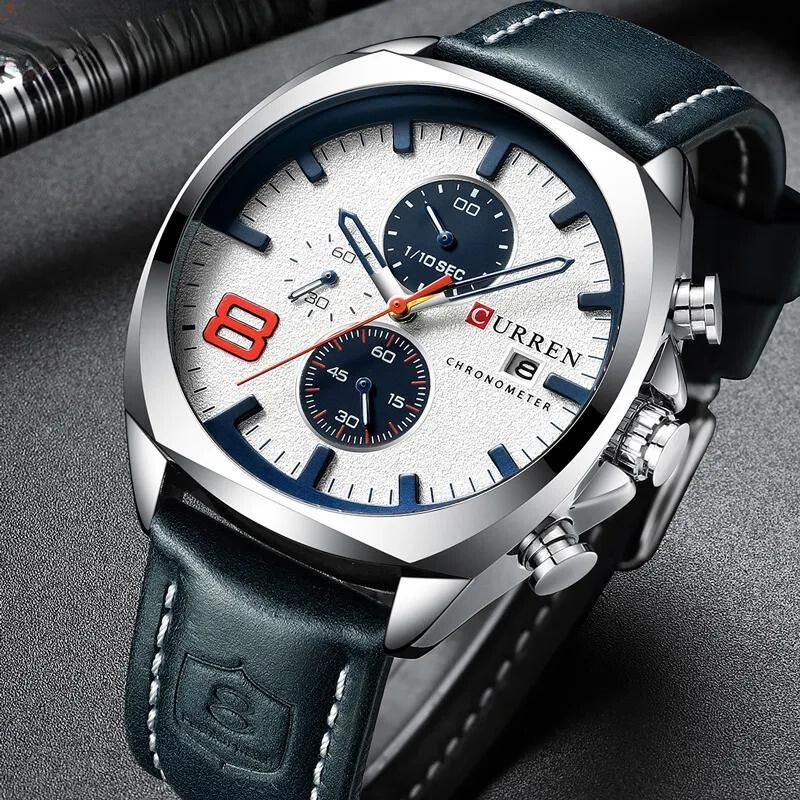 Water-Resistant Military Chronograph Sports Watch