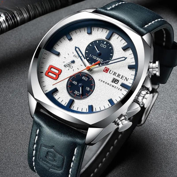 Water-Resistant Military Chronograph Sports Watch