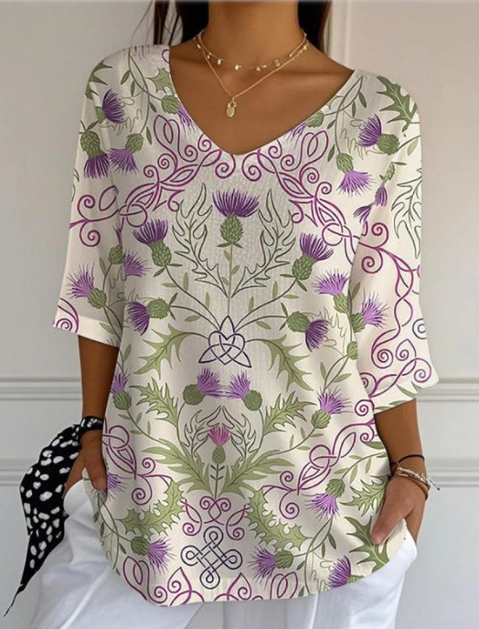 Moira | Vintage Relaxed Print Blouse