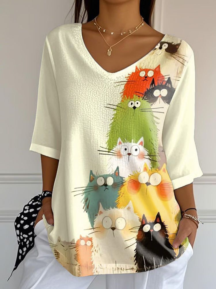 Pixie | Vintage Relaxed Print Blouse