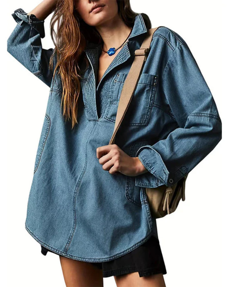 BEATRICE - Relaxed Fit Denim Pullover
