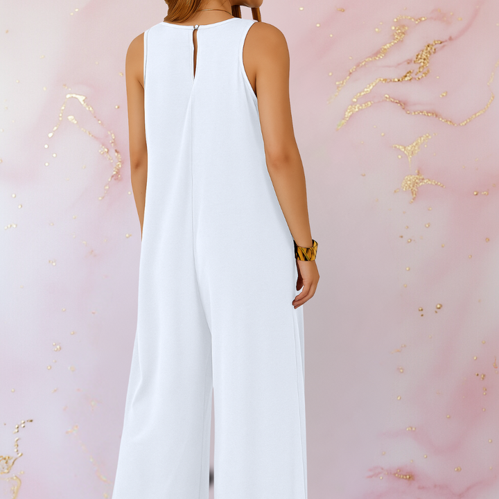 Cassie | Relaxed V-Neck Jumpsuit with Flared Legs