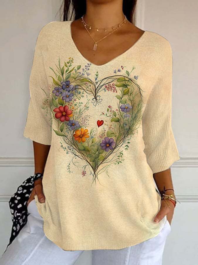 Amora | Vintage Relaxed Print Blouse