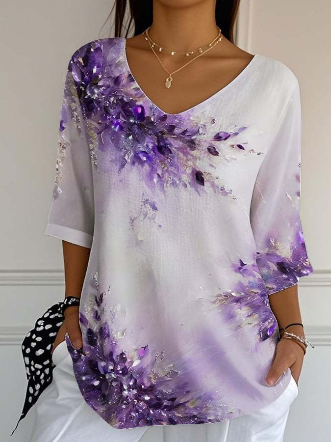 Aria | Vintage Relaxed Print Blouse