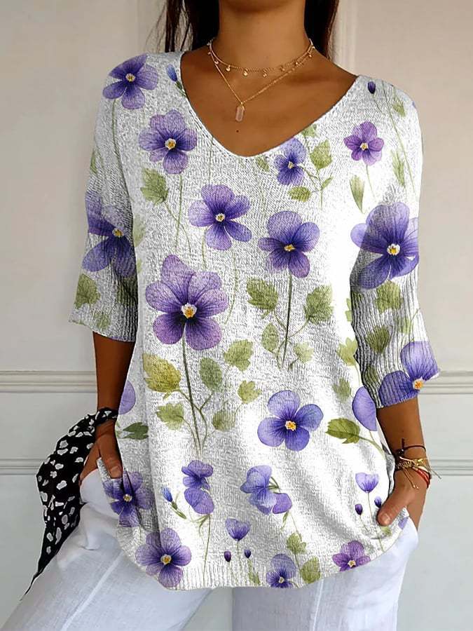 Iris | Vintage Relaxed Print Blouse