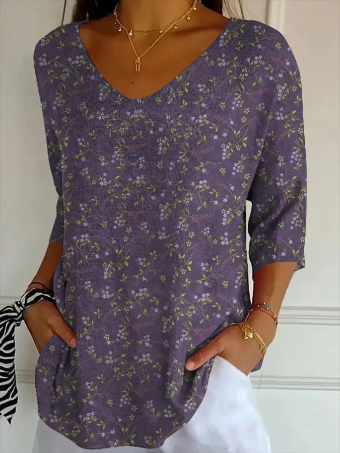 Viola | Vintage Relaxed Print Blouse