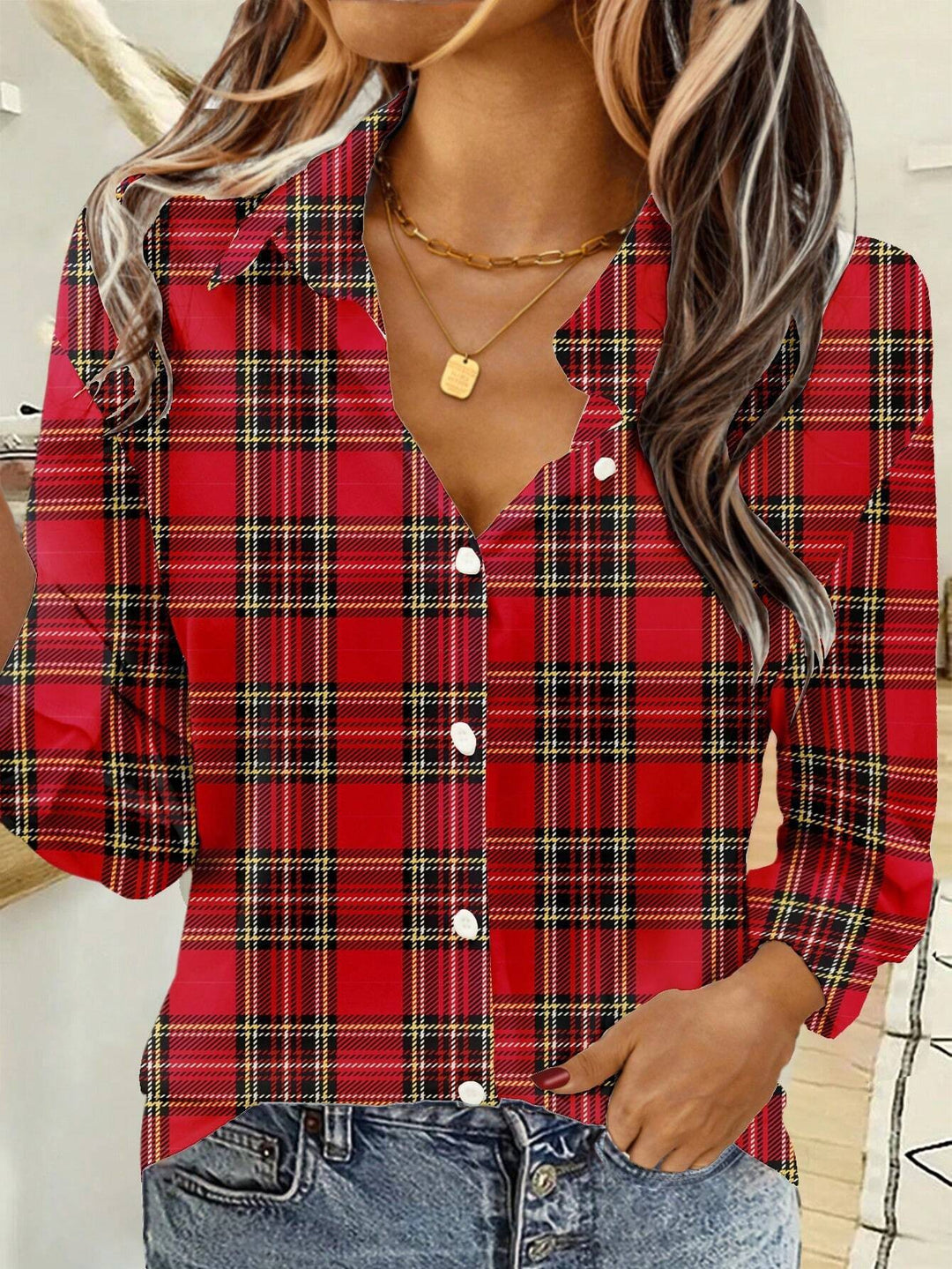 Idra - Vintage Blouse with Abstract Print