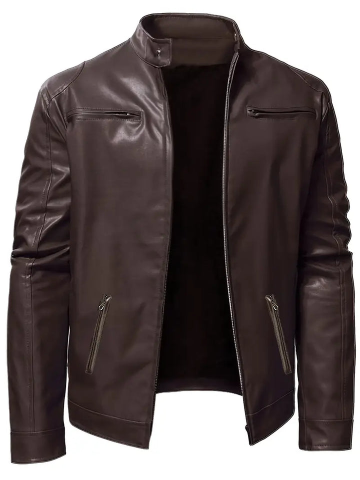 Piers – Faux Leather Motorcycle Jacket