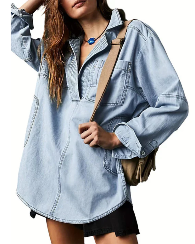 BEATRICE - Relaxed Fit Denim Pullover