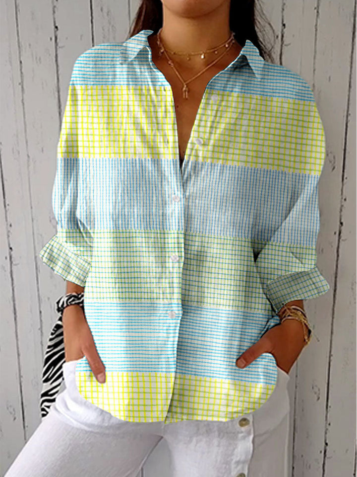 Filippa | Soft Pastel Checkered Blouse