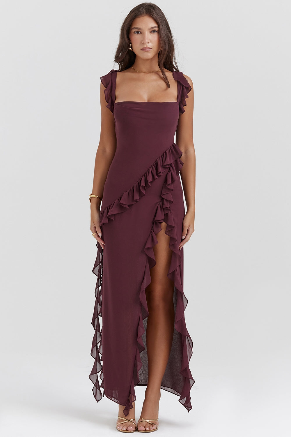 DALILA | LONG DRESS WITH RUFFLES
