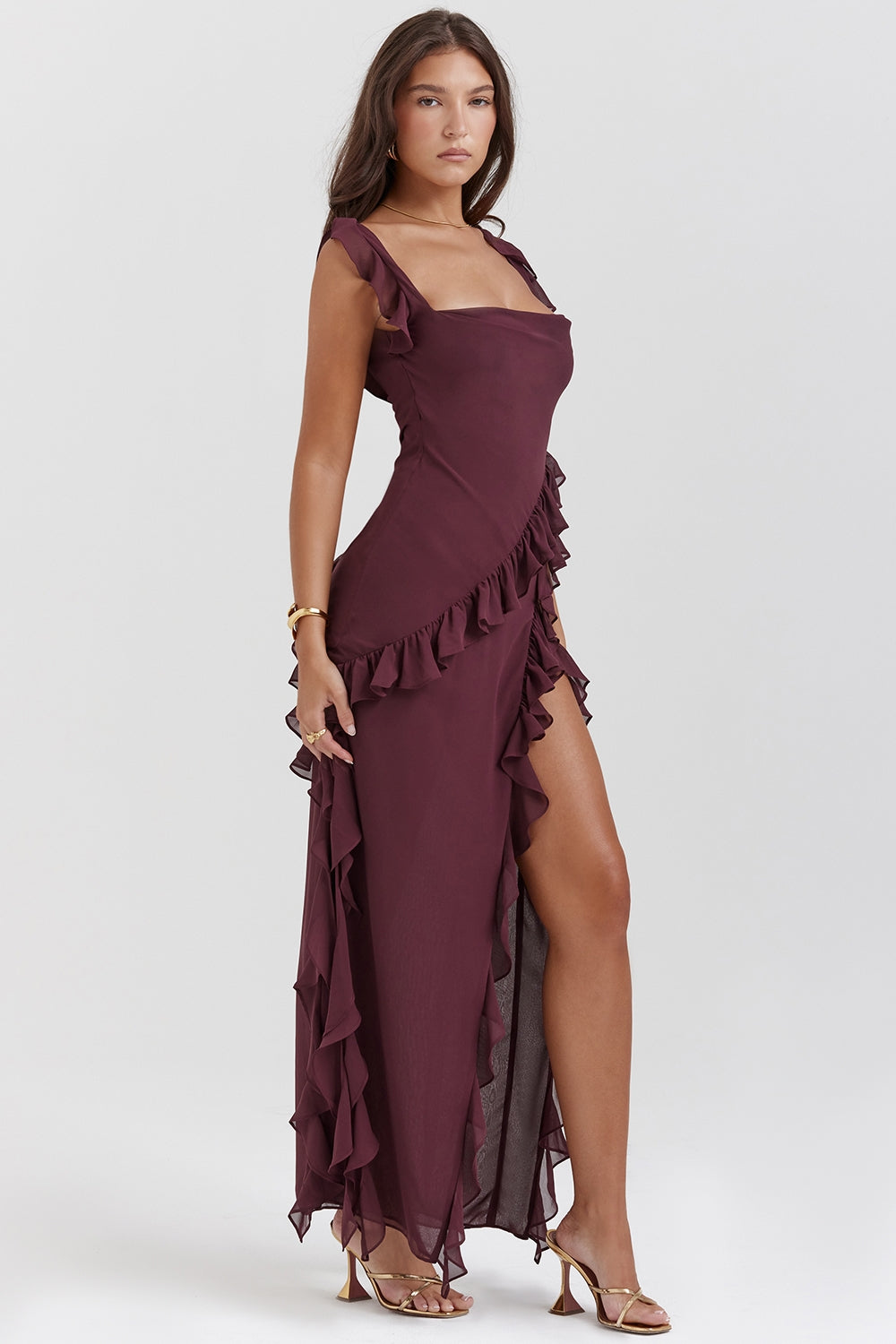 DALILA | LONG DRESS WITH RUFFLES