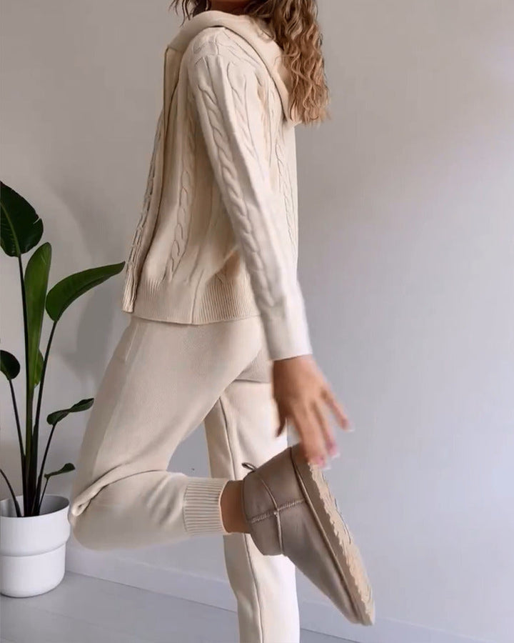 ANIA - Casual Two-Piece Set in Twisted Jacquard