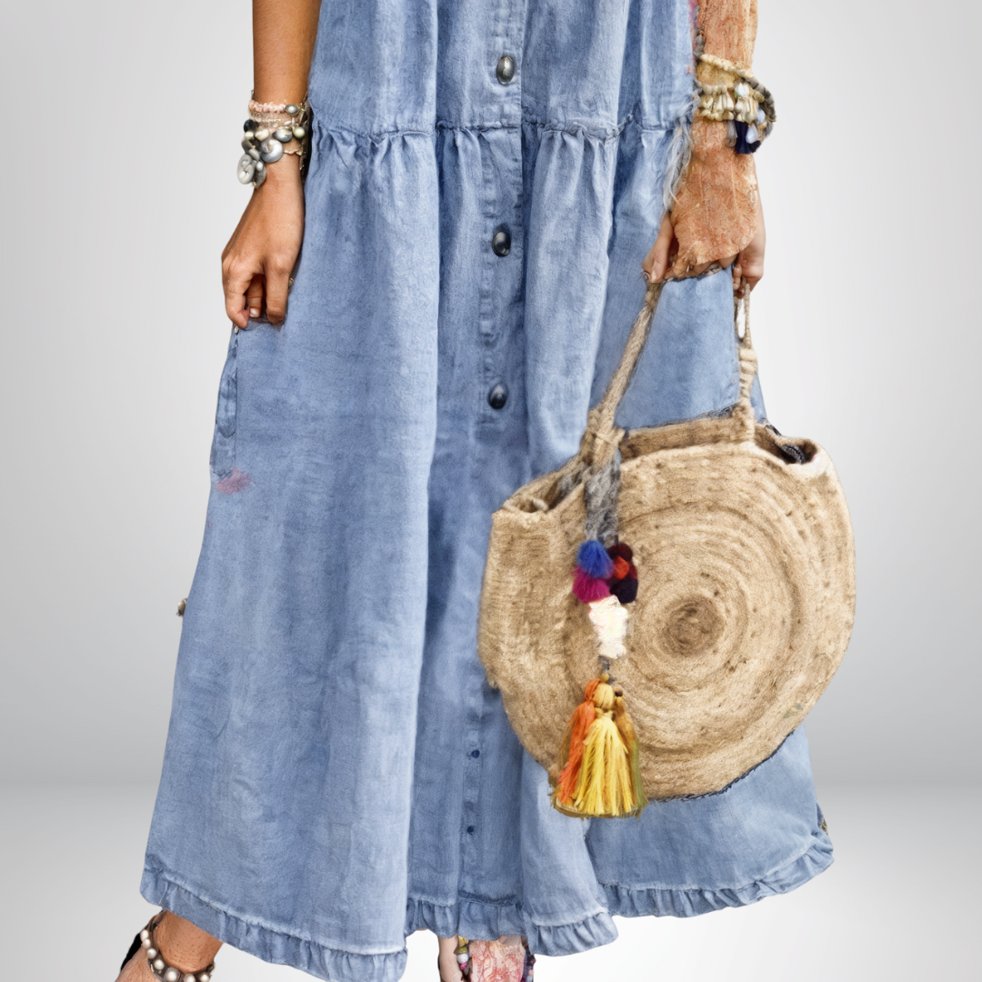 Jeanina® | Button-Down Soft Denim Dress