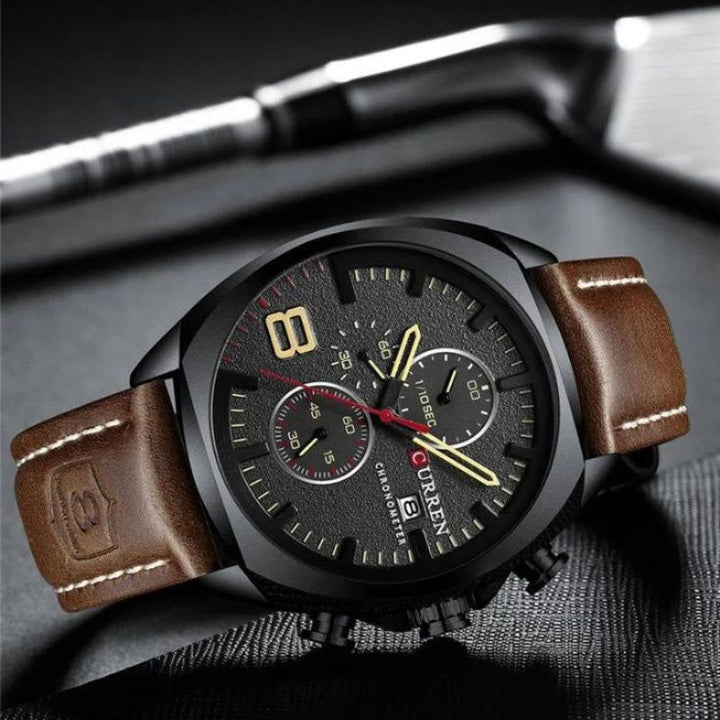 Water-Resistant Military Chronograph Sports Watch
