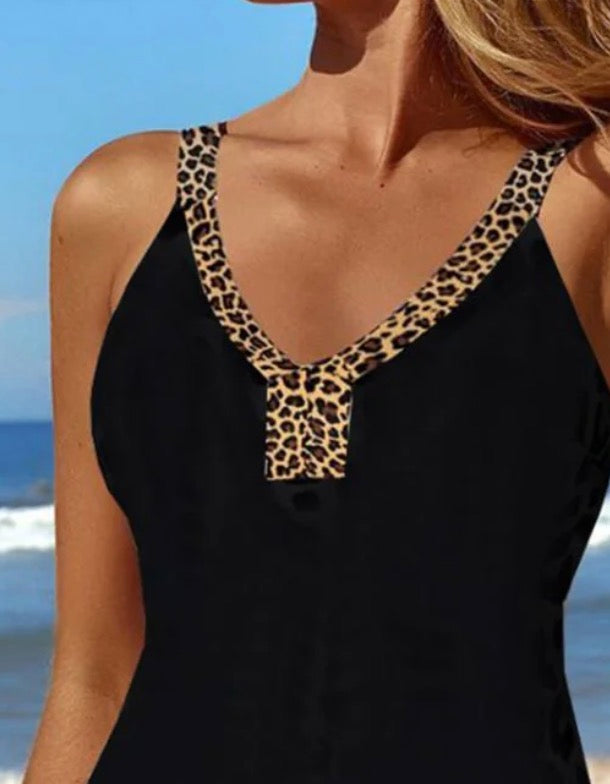 Wild Black Sleeveless Swimwear