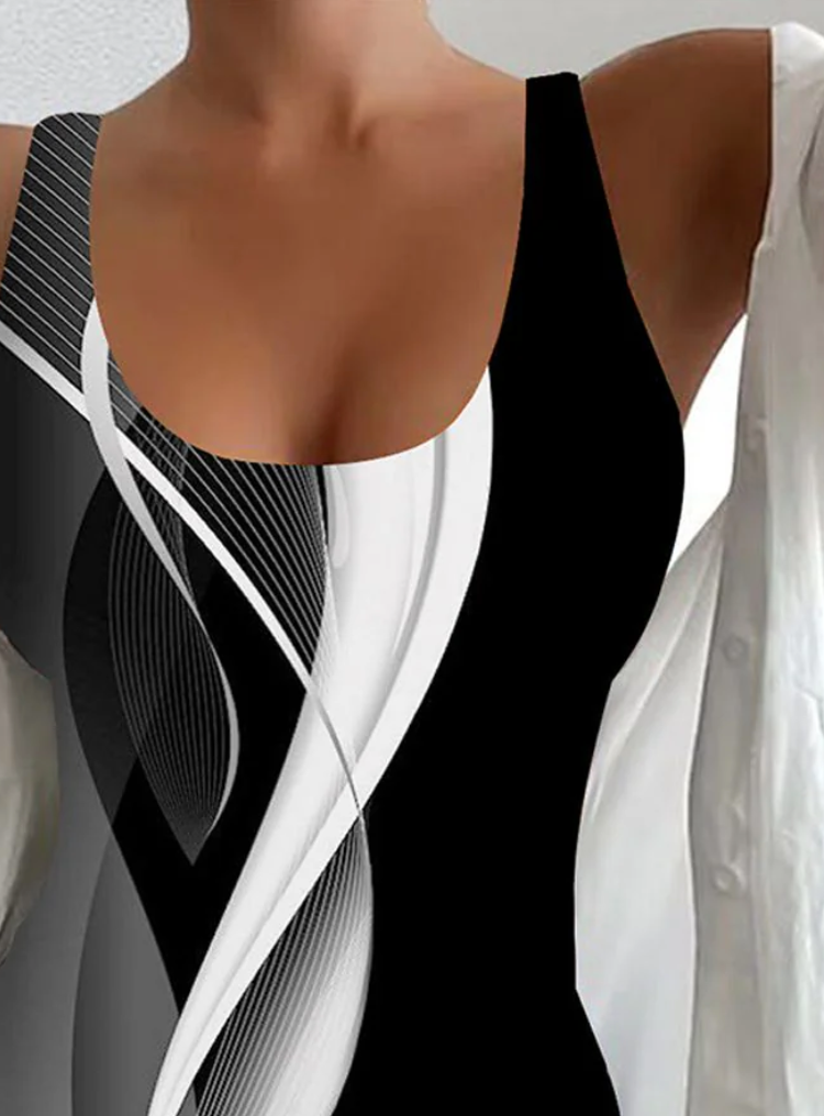 Unique Sleeveless Printed Swimwear