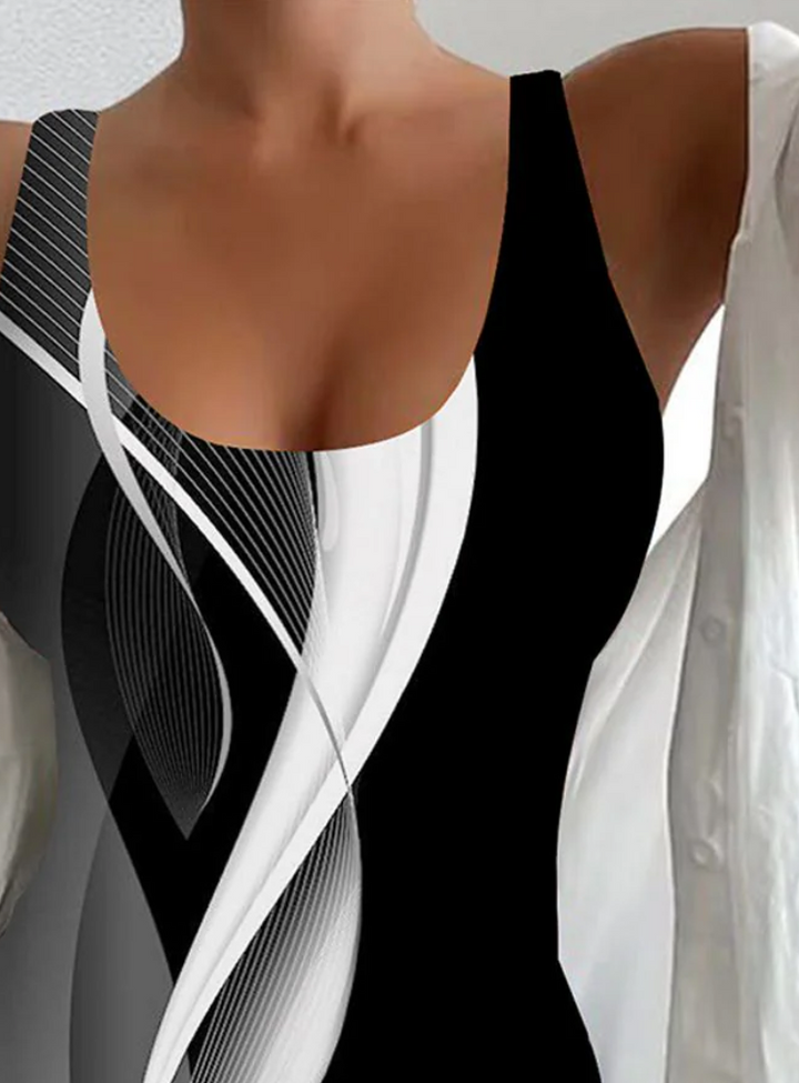 Unique Sleeveless Printed Swimwear