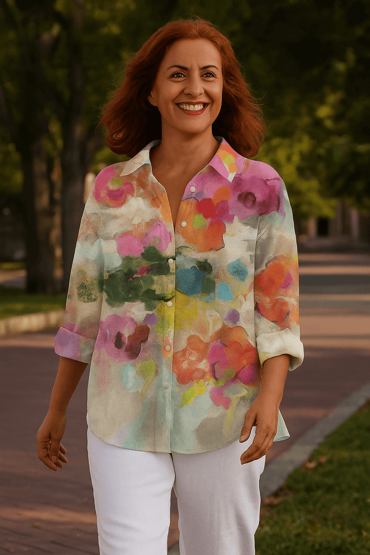 Elara | Dreamy Watercolor Blouse