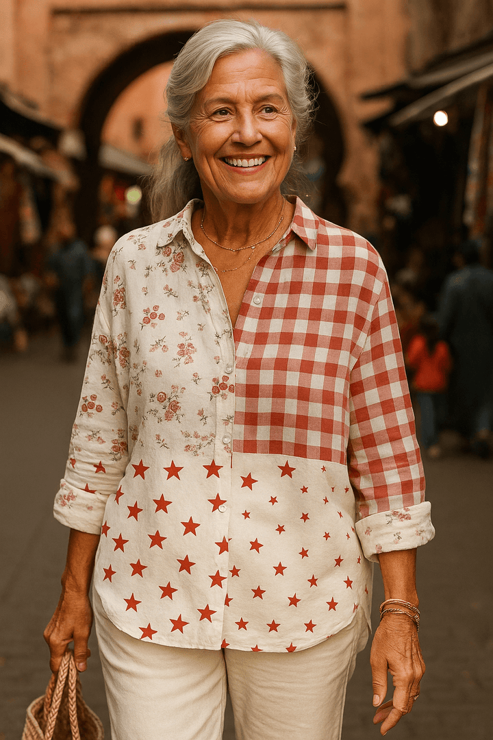 Elise | Rustic Patchwork Country Blouse