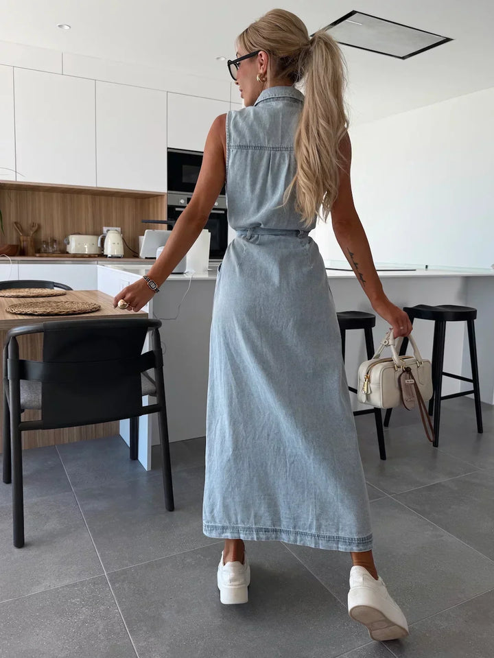Jeanina | Long Denim Maxi Dress