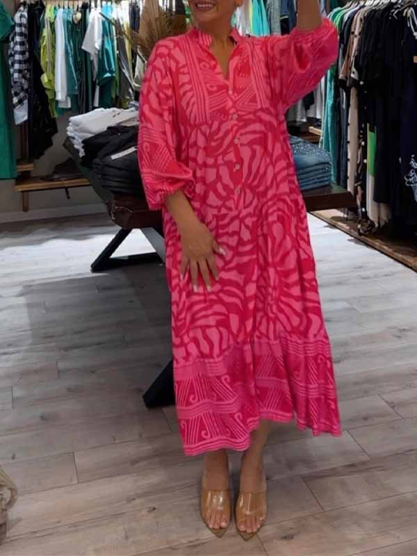 Silvana - V-Neck Printed Dress