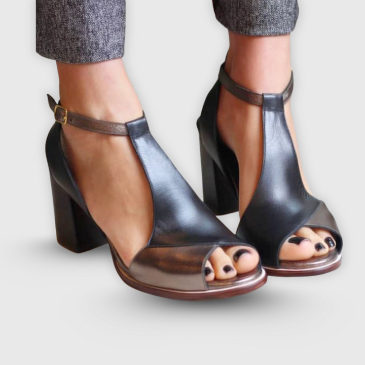 Anais™ | Patchwork Block Heel Sandals