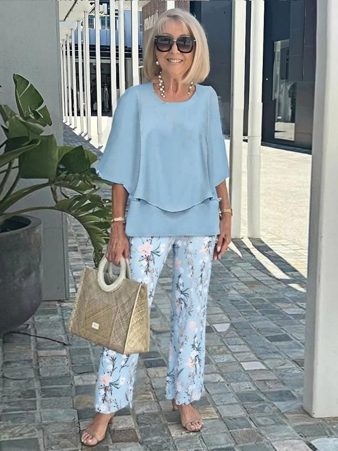 Améa | Printed Floral Pants Set