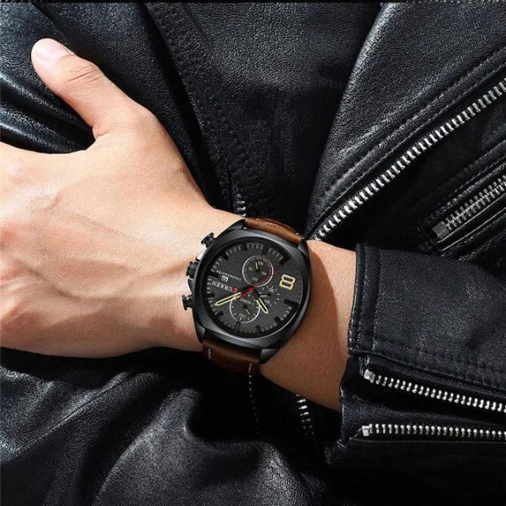 Water-Resistant Military Chronograph Sports Watch