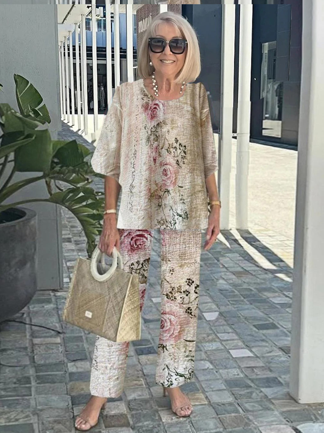 Améa | Printed Floral Pants Set