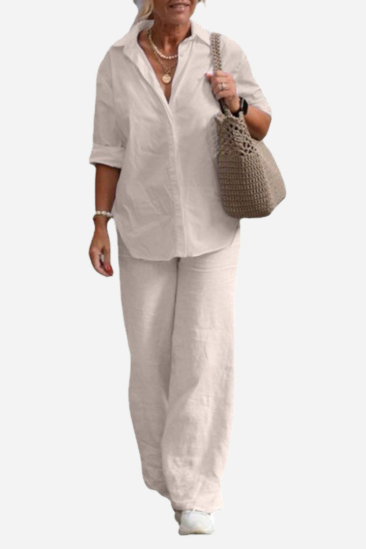 Norma Relaxed Two-Piece Shirt and Trouser Set