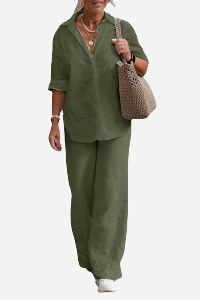 Norma Relaxed Two-Piece Shirt and Trouser Set