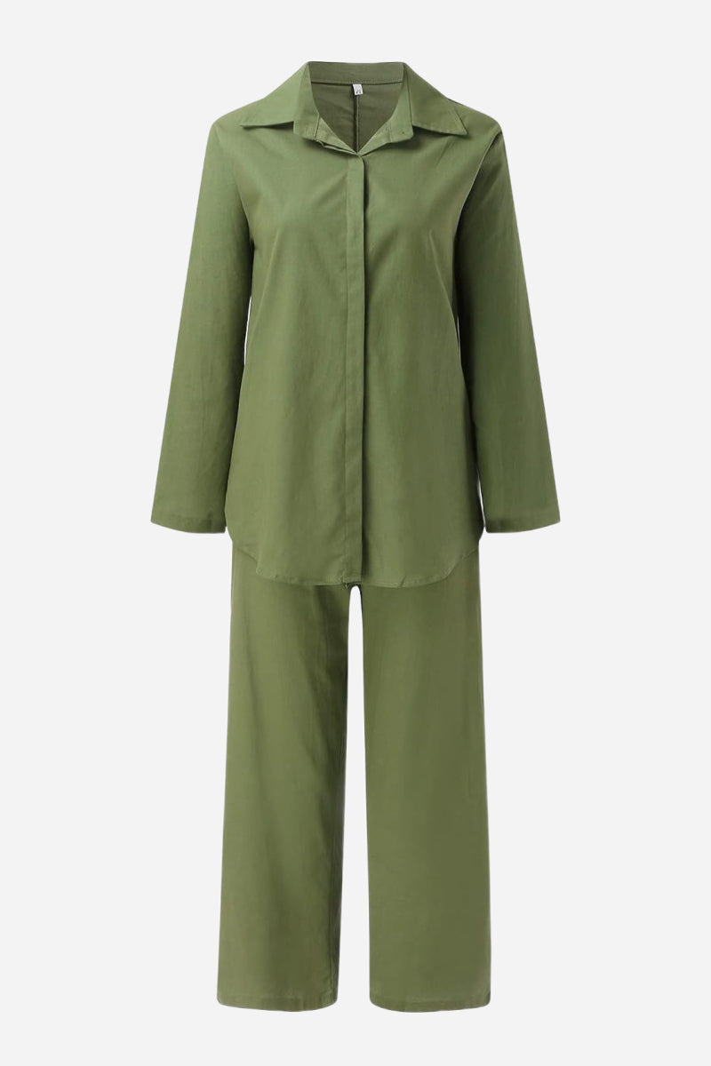 Norma Relaxed Two-Piece Shirt and Trouser Set