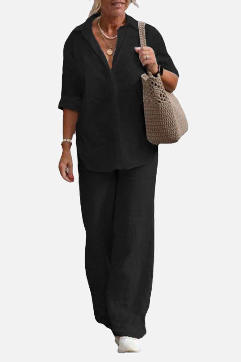 Norma Relaxed Two-Piece Shirt and Trouser Set
