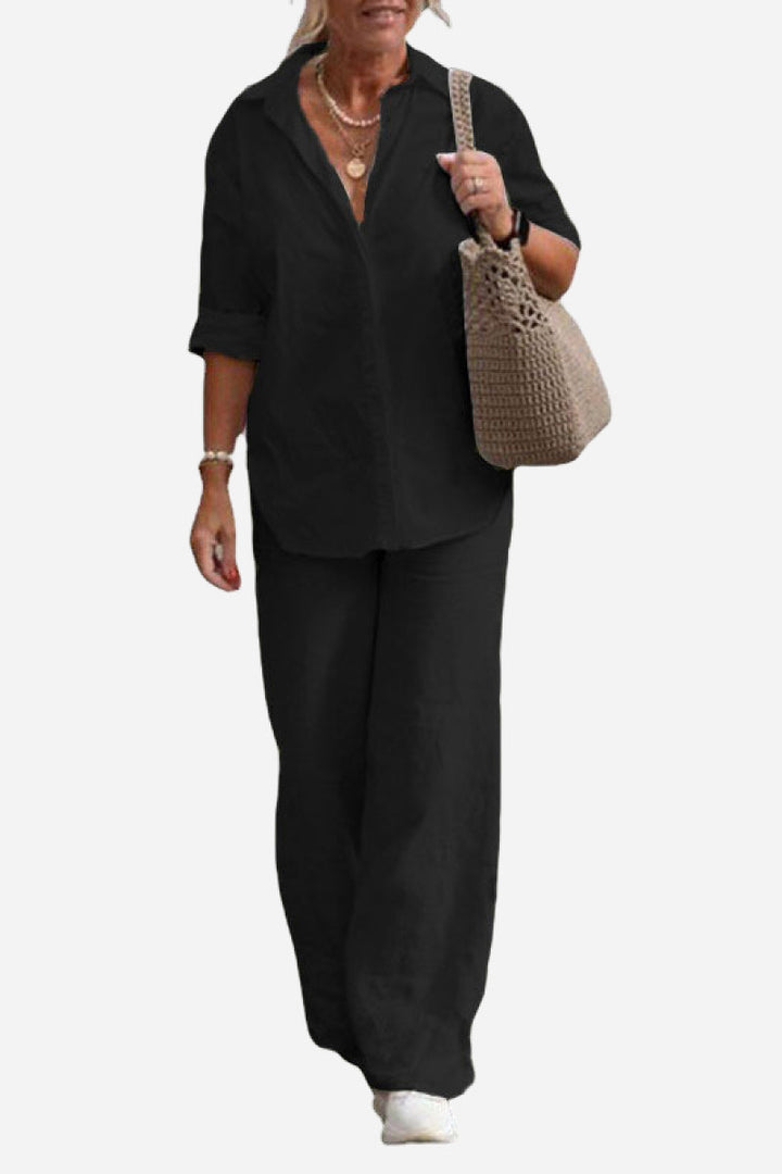 Norma Relaxed Two-Piece Shirt and Trouser Set