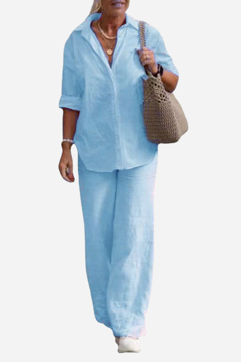 Norma Relaxed Two-Piece Shirt and Trouser Set