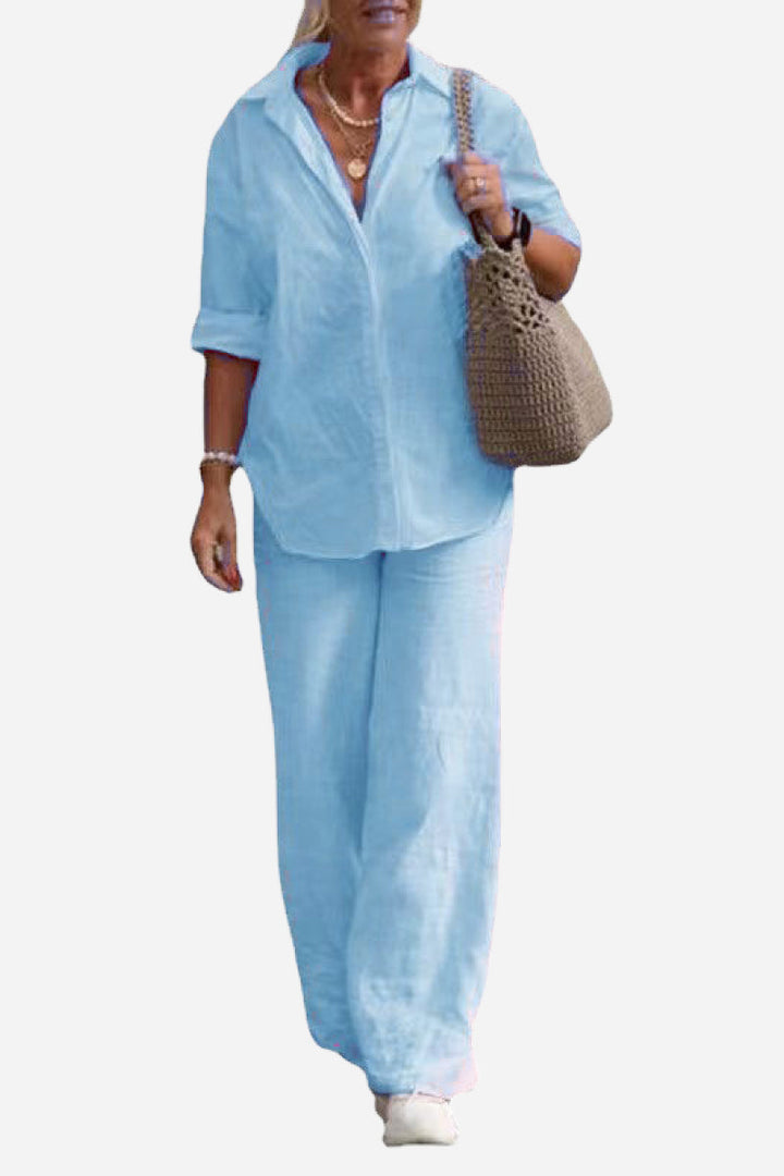 Norma Relaxed Two-Piece Shirt and Trouser Set