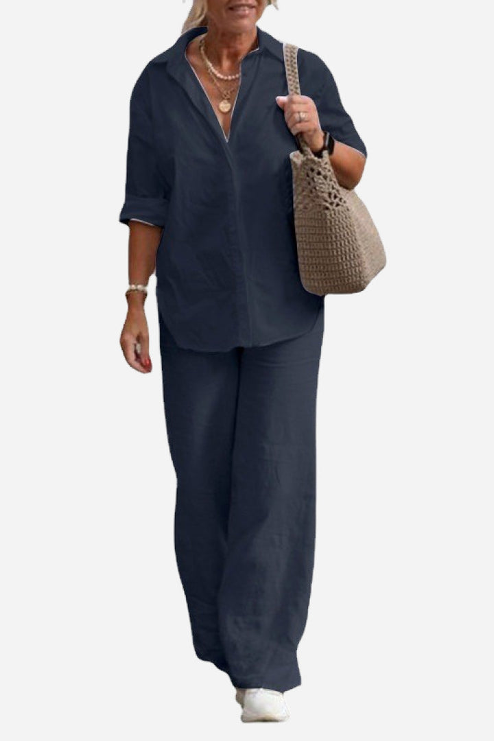 Norma Relaxed Two-Piece Shirt and Trouser Set