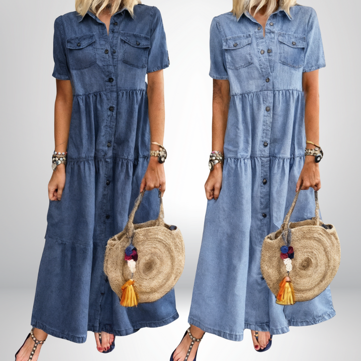 Jeanina® | Button-Down Soft Denim Dress