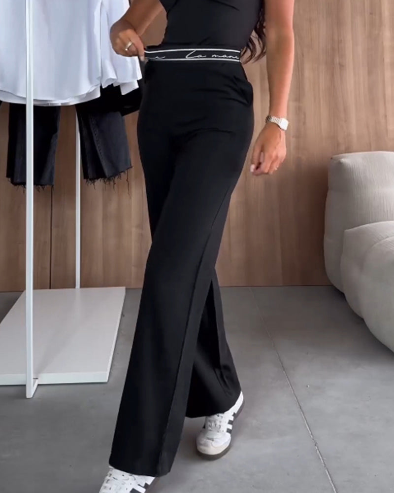 Brooke | Casual Straight Trousers with zip and pocket