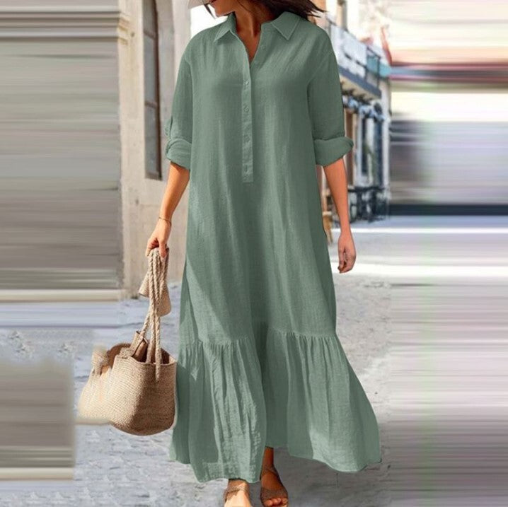 Florence - Half Button Tummy-Covering Dress