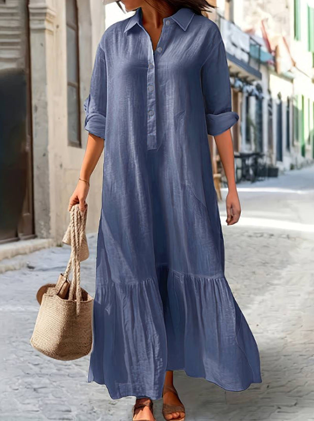 Florence - Half Button Tummy-Covering Dress