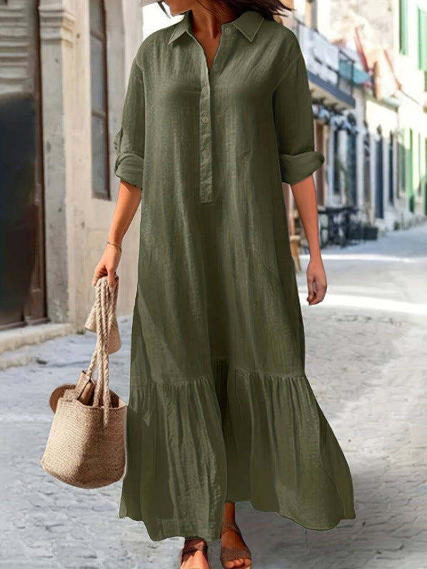 Florence - Half Button Tummy-Covering Dress