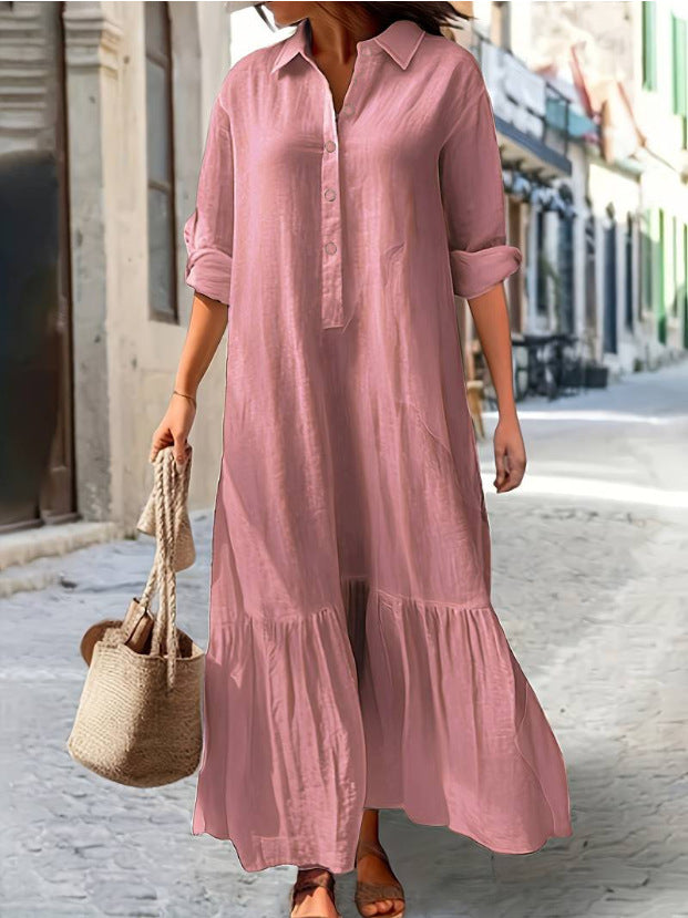 Florence - Half Button Tummy-Covering Dress