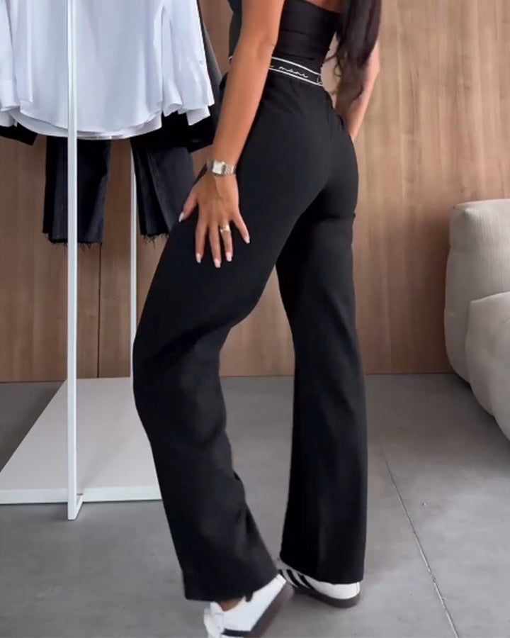 Brooke | Casual Straight Trousers with zip and pocket