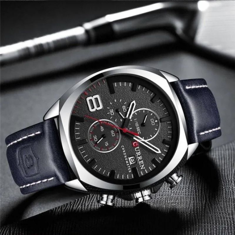 Water-Resistant Military Chronograph Sports Watch